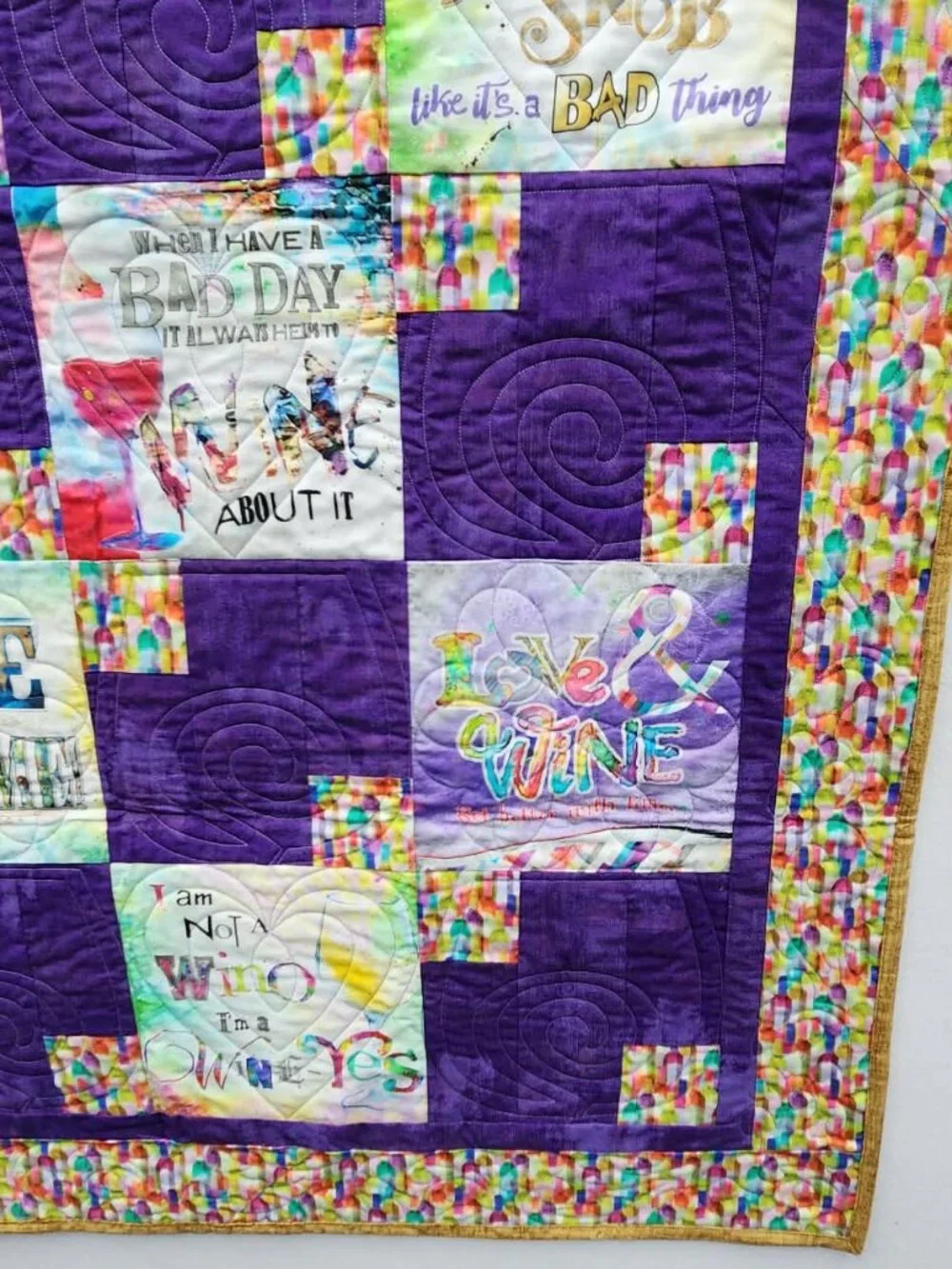 Handmade Wine Themed Lap Quilt 44x61.5 One of a Kind
